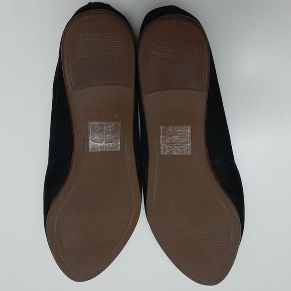 ALDO D'orsay Ballet Flats Slip-On Suede Leather Shoes Black Sz 6.5 - Picture 15 of 16